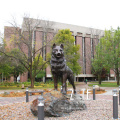 Custom life size metal animal statue bronze husky dog sculpture
